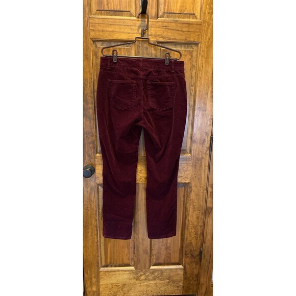 Chaps Corduroy Women’s Pants Stretch Waist Size 12 Dark Burgundy EUC Slacks - Picture 4 of 12